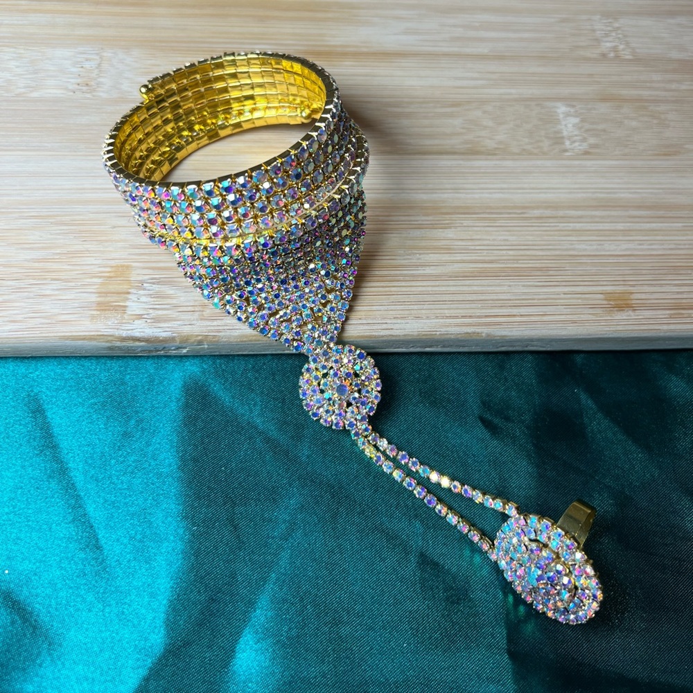 NEW Rhinestone Bracelet and Studded Ring